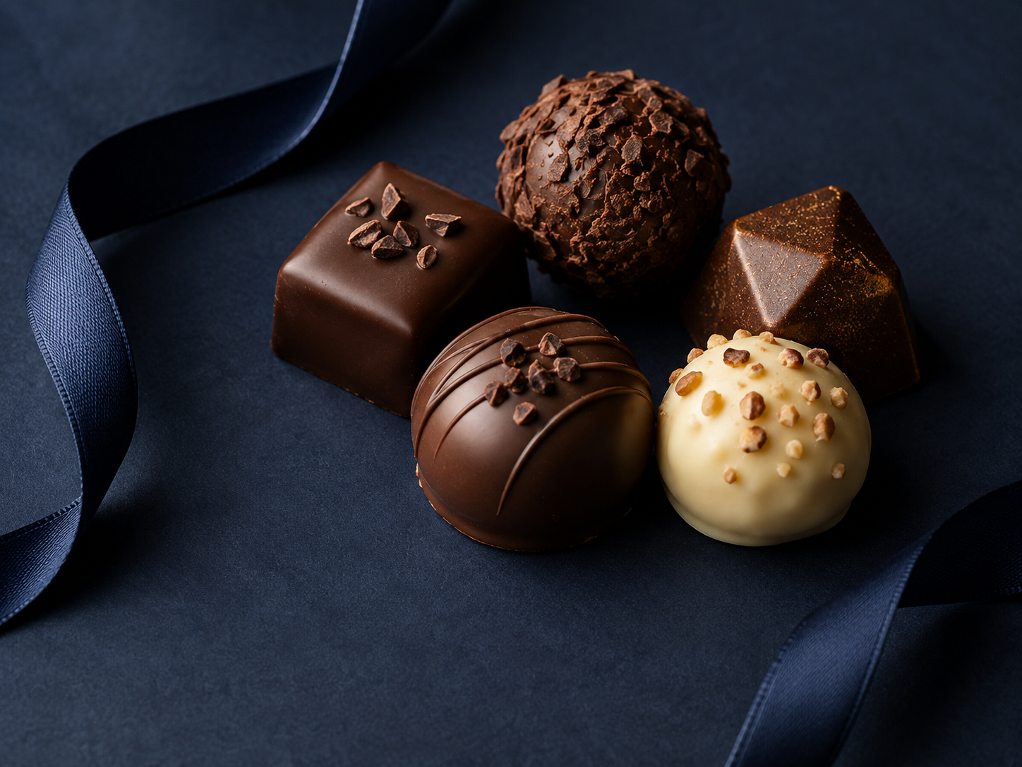 Chocolates con cinta azul